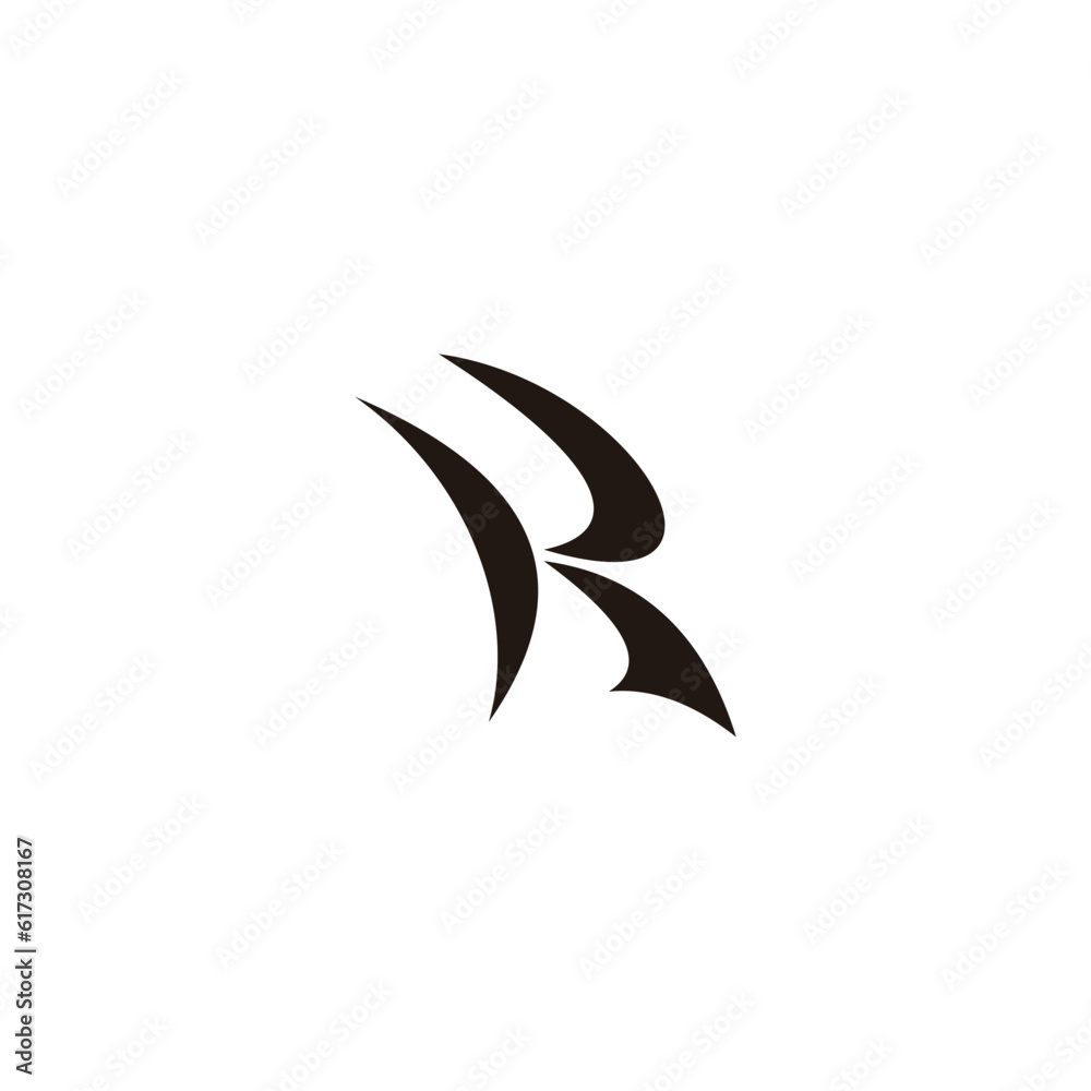 letter rk curves motion geometric logo vector letter rk curves motion geometric logo vector