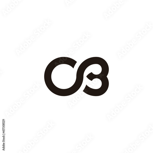 letter cb linked loop logo vector