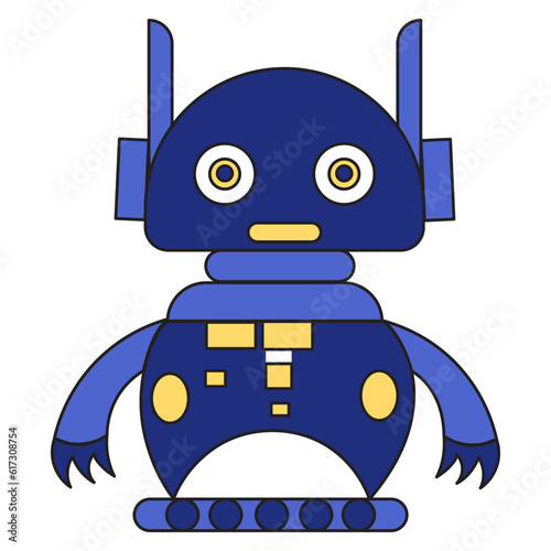 robot in flat style, vector