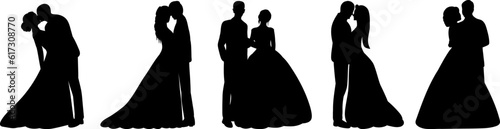 set of man and woman silhouettes, vector