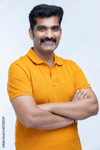 Canvas Print Portrait south indian man on white background