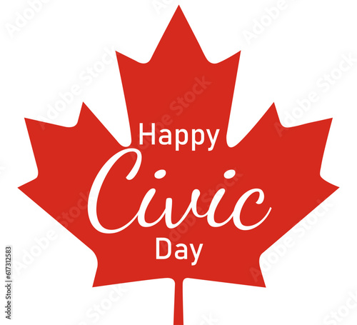 Civic Holiday Canada. Happy civic day. HRed leaf on a white background. Template web banner. Vector