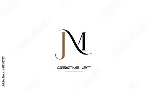 JM, MJ, J, M abstract letters logo monogram