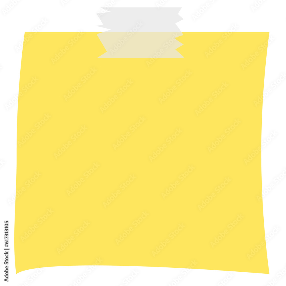 Square yellow sticky paper note reminders. Office memo label stationery. Square yellow sticky paper note reminders. Office memo label stationery.
