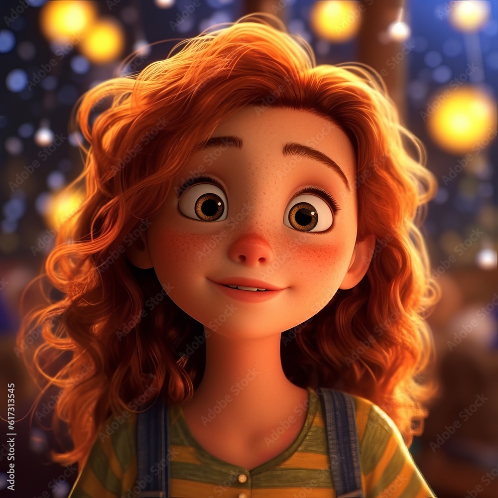 portrait 3d girl, Generative AI character portrait 3d girl, Generative AI character