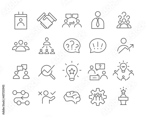 Business Consulting Icons - Vector Line. Editable Stroke.
