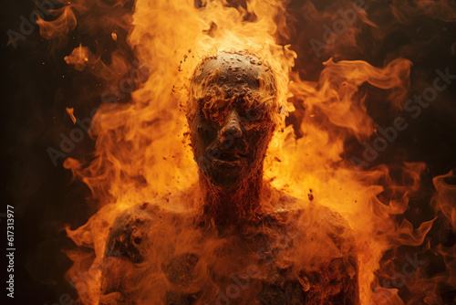 Self Immolation Man on Fire. Generative AI