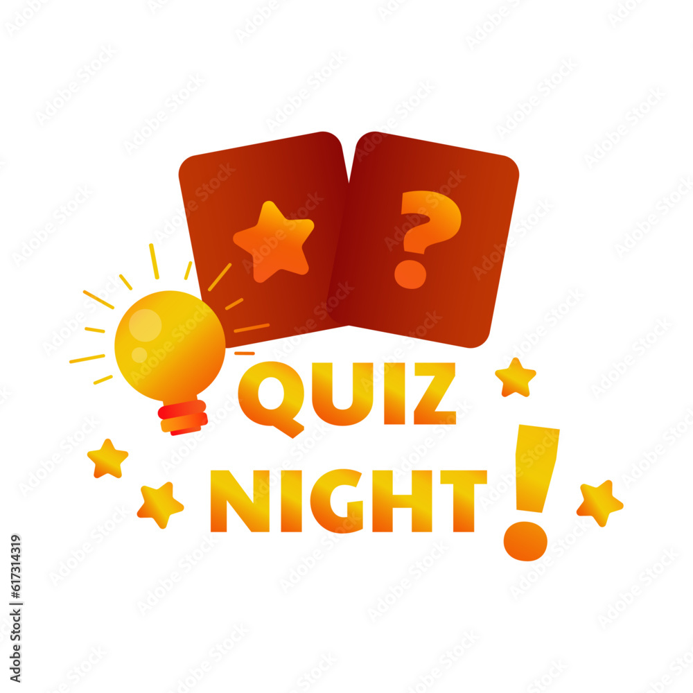 Trivia night. Quiz night. PUB quiz. Vector banner with transparent