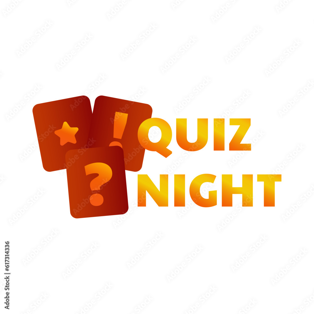 Trivia night. Quiz night. PUB quiz. Vector banner with transparent