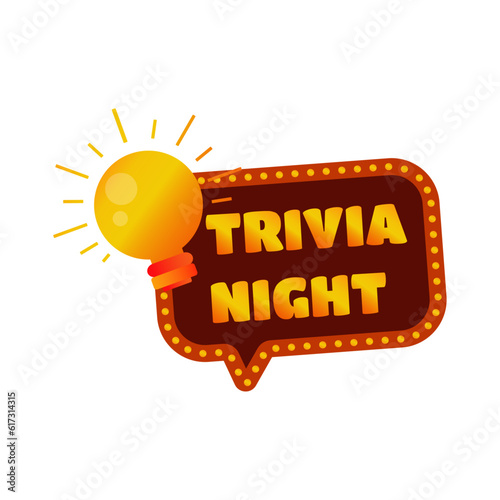 Trivia night. Quiz night. PUB quiz. Vector banner with transparent background