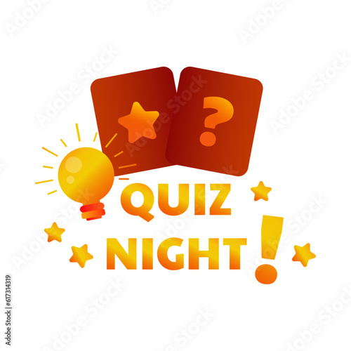 Trivia night. Quiz night. PUB quiz. Vector banner with transparent background