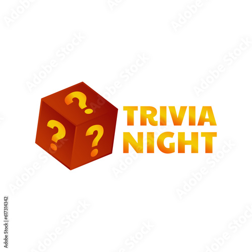 Trivia night. Quiz night. PUB quiz. Vector banner with transparent background