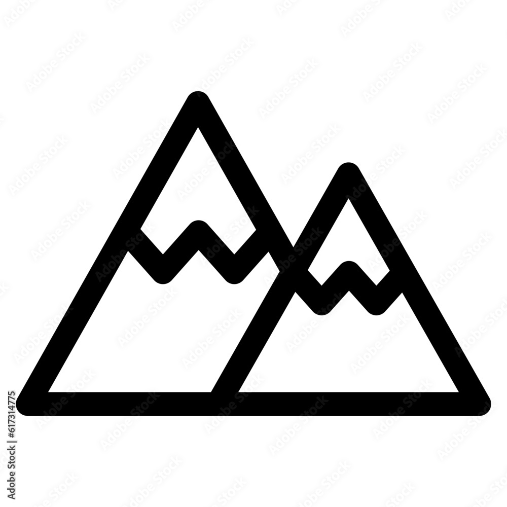 山を表すラインスタイルのアイコン 山を表すラインスタイルのアイコン
