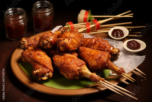 rispy chicken drumsticks grilled kfc style with crackers