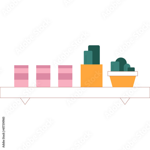Kitchen shelf for food seasoning vector icon