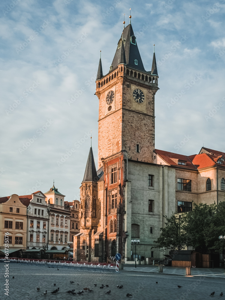 Fototapeta premium Old Town Hall tower in the center in Prague