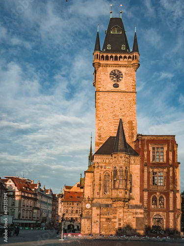 Old Town Hall tower in the center in Prague © Natallia