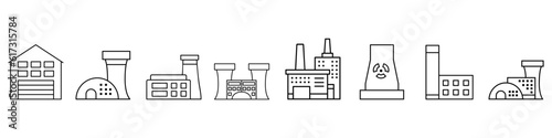 Factory icon vector set. industry illustration sign collection. manufacture symbol. production logo.