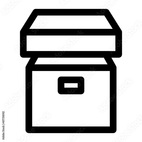 箱を表すラインスタイルのアイコン