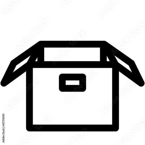 箱を表すラインスタイルのアイコン