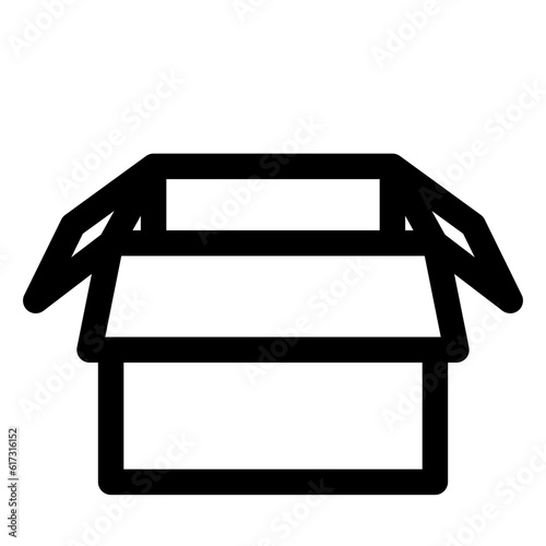 箱を表すラインスタイルのアイコン