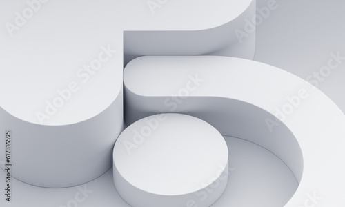 Fototapeta Naklejka Na Ścianę i Meble -  Abstract minimalist background design, white geometric composition