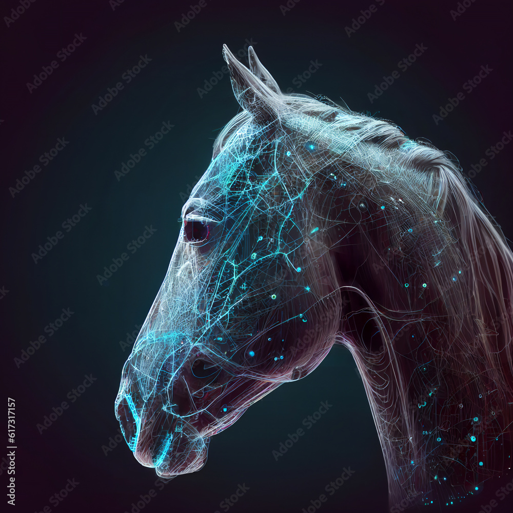 Neural network of a horse with big data and artificial intelligence