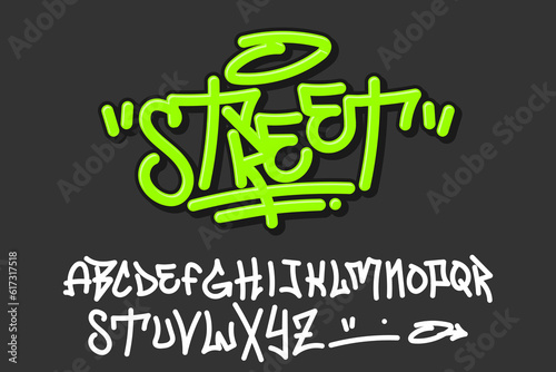 Alphabet Simple Graffiti Cartoon vector Illustration