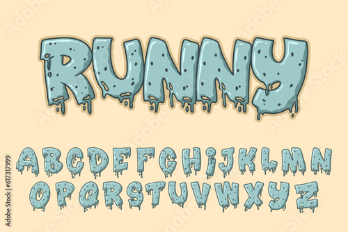 Alphabet Melted Cartoon vector Illustration
