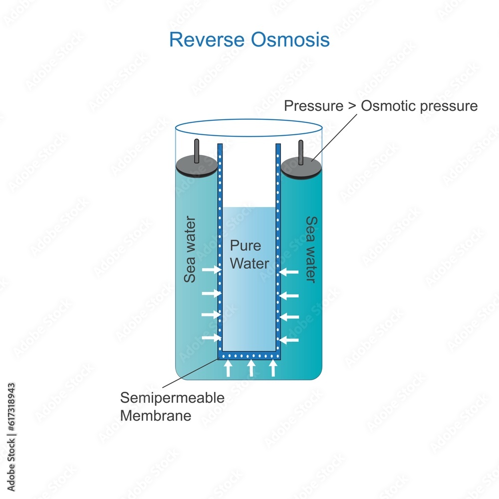 Reverse osmosis is a water purification process that removes impurities