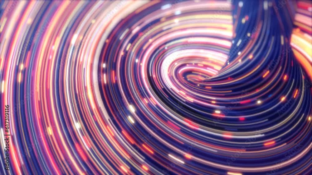 Energy abstract swirling curved swirl lines of glowing bright magical energy streaks and flying particles background
