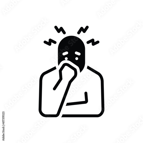 Black solid icon for concerned 