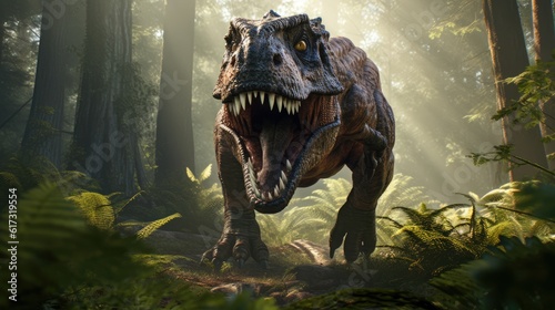 Jurassic King Powerful Tyrannosaurus Rex in Vector Art