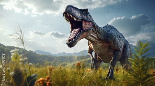 The Reign of T-Rex Intricate Dinosaur Illustration © Dinaaf