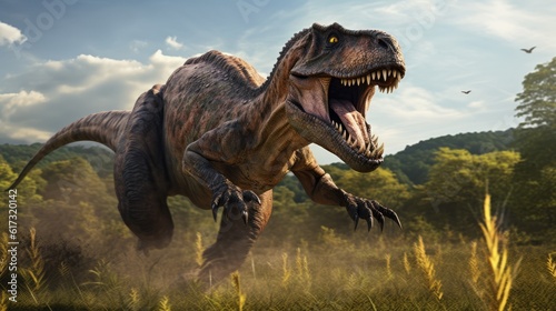 Prehistoric Striking Dinosaur Art of the T-Rex © Dinaaf