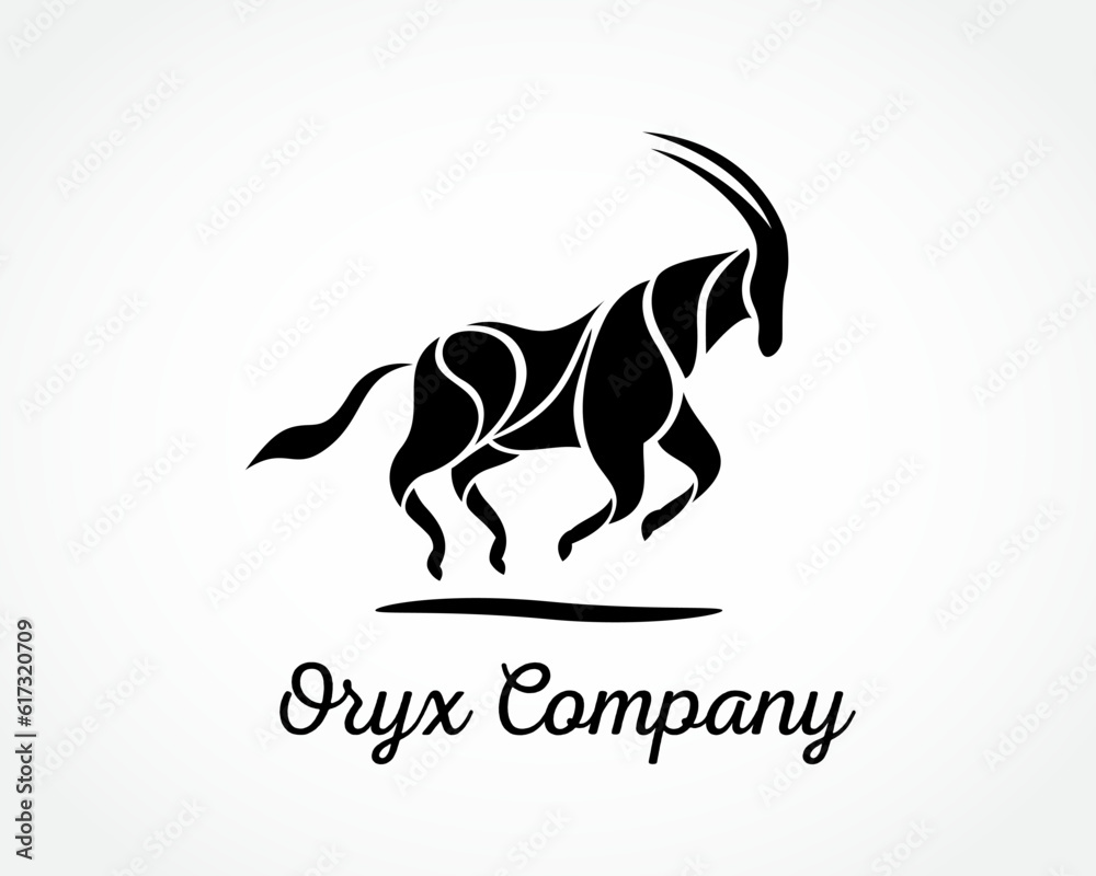 running jump oryx separate body logo design template illustration inspiration running jump oryx separate body logo design template illustration inspiration
