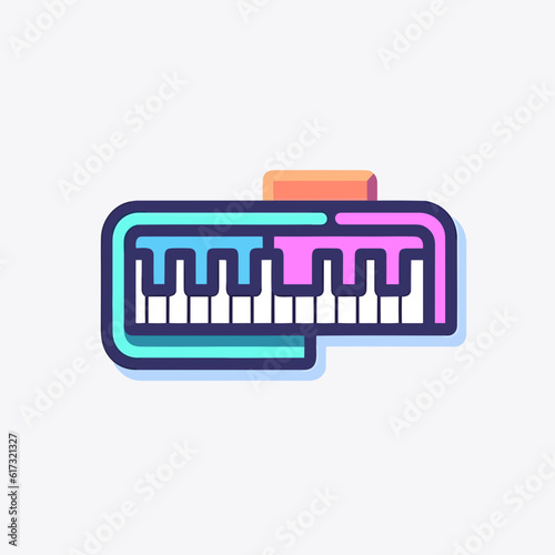 Electric Keyboard Icon on White Background. Vector Illustration.