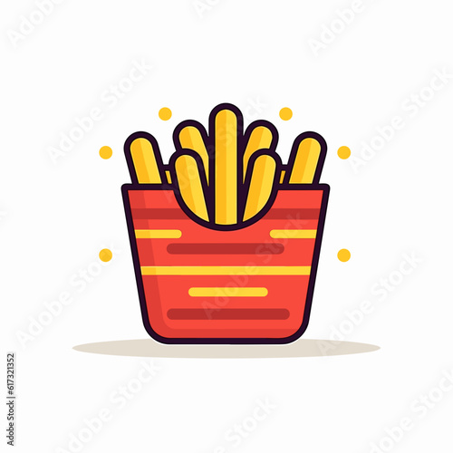 Crispy French Fries Vector Illustration.