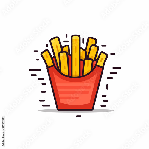 Crispy French Fries Vector Illustration.