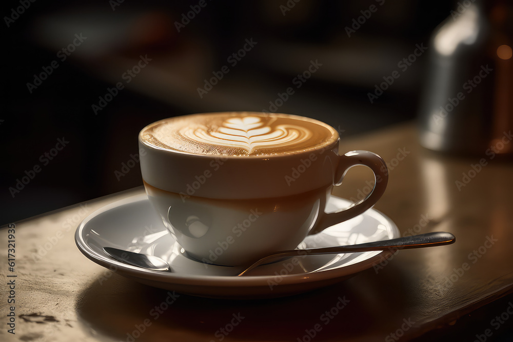 Gorgeous Photo of Cappuccino: A Combination of Espresso, Rich Foam, and Latte Art Gorgeous Photo of Cappuccino: A Combination of Espresso, Rich Foam, and Latte Art