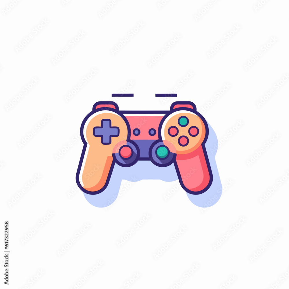 Game Controller Icon on White Background. Illustration. Game Controller Icon on White Background. Illustration.