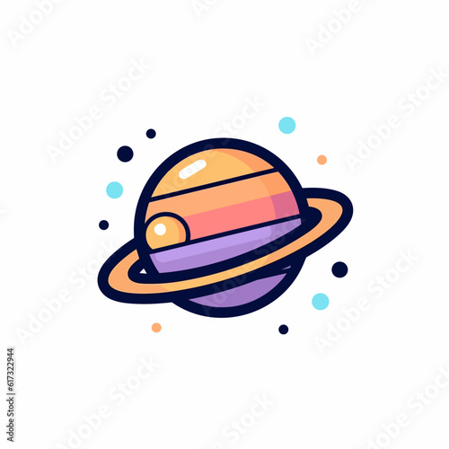 Galaxy Vector Illustration on White Background. Minimalist Design.