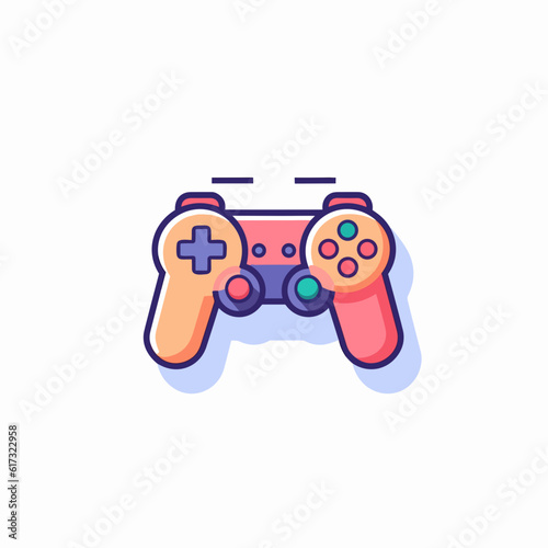Game Controller Icon on White Background. Illustration.