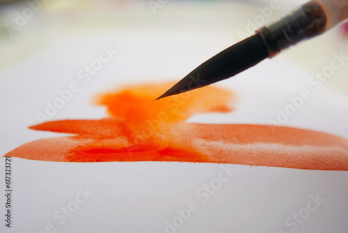 colorful watercolor brush