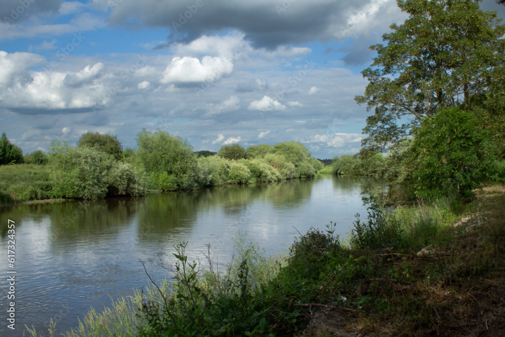 river with reflection of sky in water