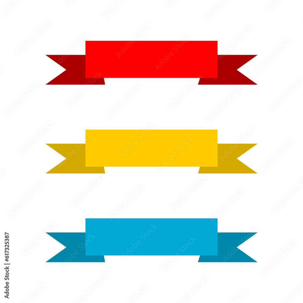 Set ribbon icon flat vector design