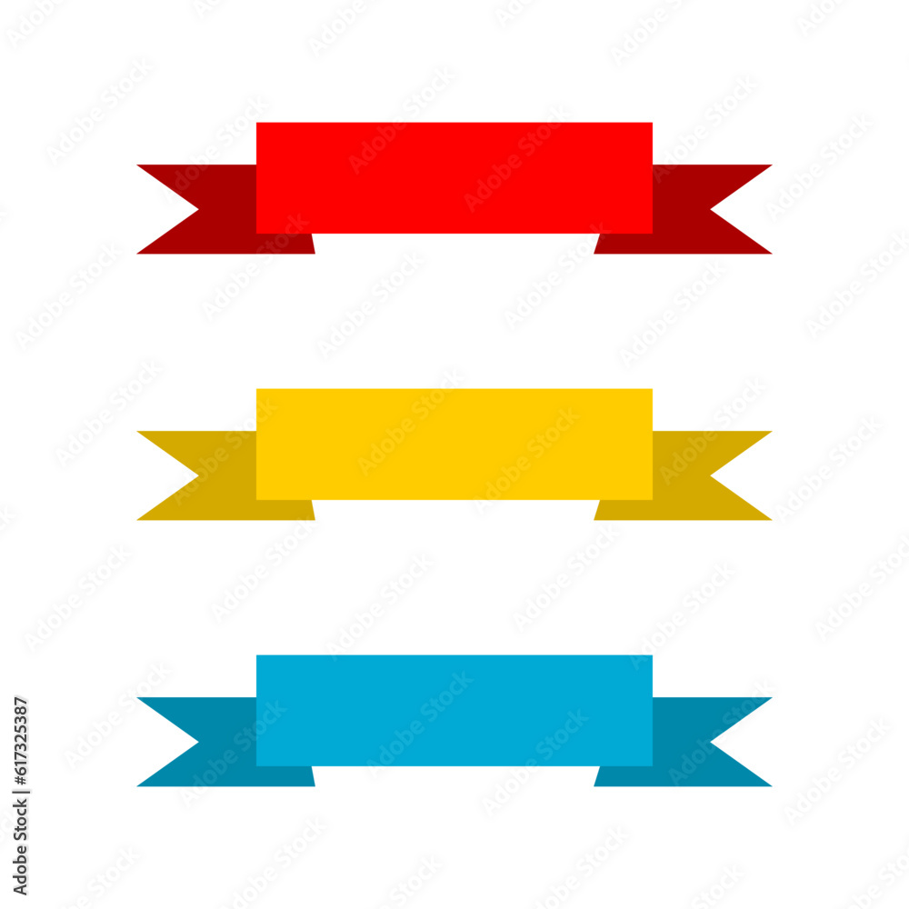 Set ribbon icon flat vector design Set ribbon icon flat vector design