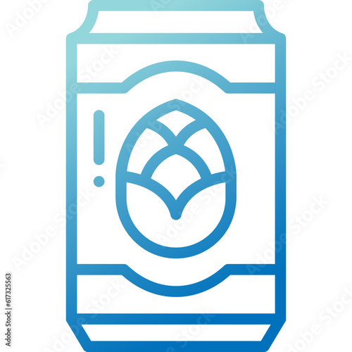 beer can gradient line icon