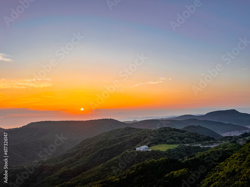 Fototapeta Naklejka Na Ścianę i Meble -  sunset over the mountains nagasaki