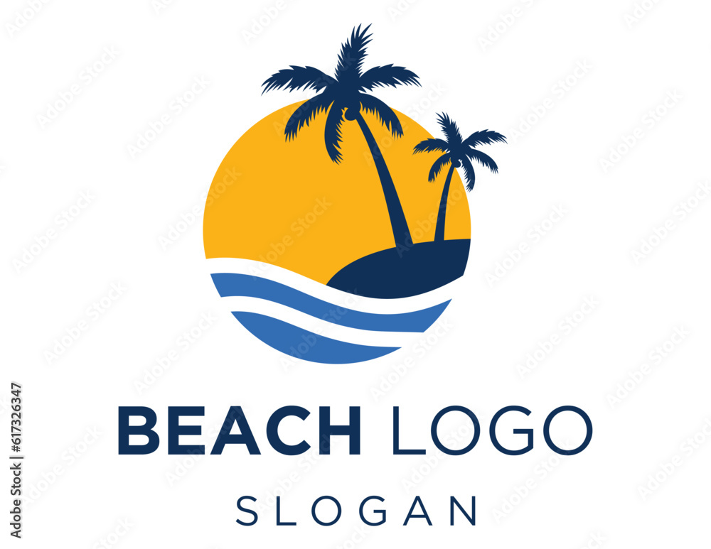 Naklejka premium Logo about Beach on a white background. created using the CorelDraw application.